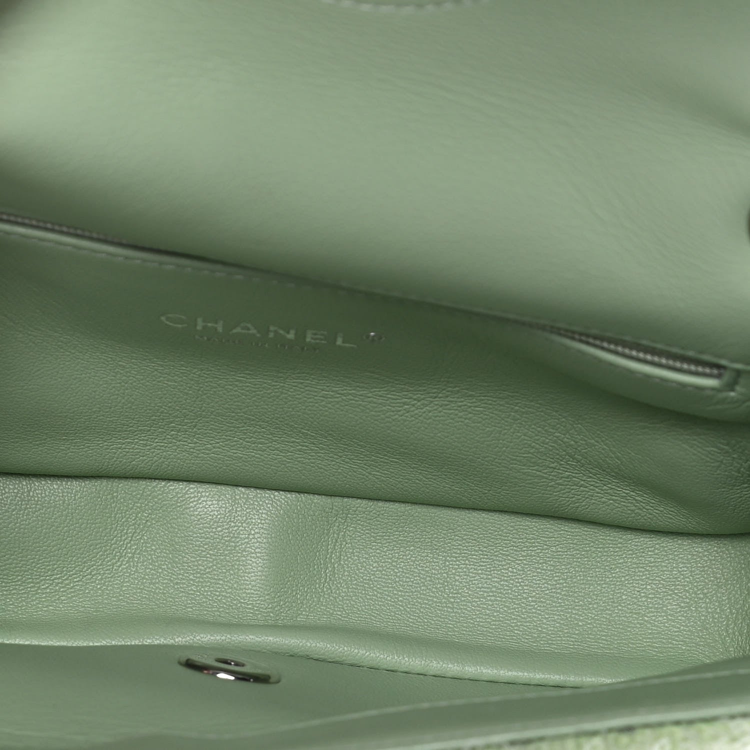 Chanel Sequin Mini Waterfall Flap Green Light Green Yellow 6 of 18
