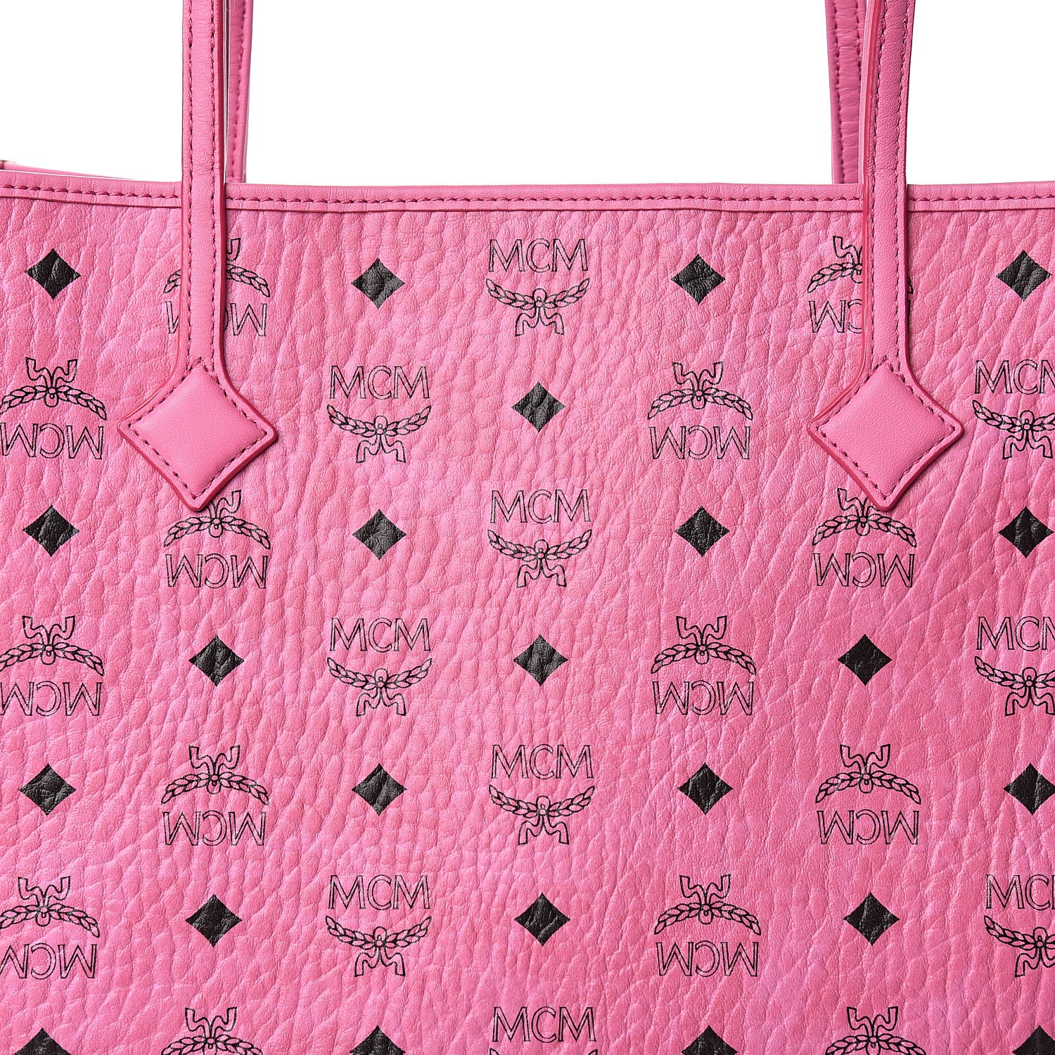 MCM Visetos Kira North South Shopper Tote Pink 8 of 10