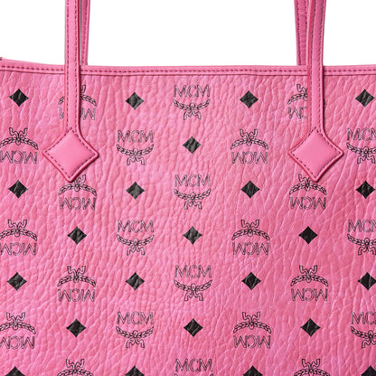 MCM Visetos Kira North South Shopper Tote Pink 8 of 10