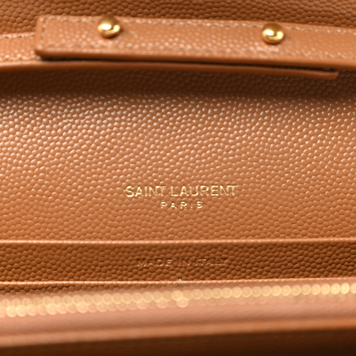 Saint Laurent Grain De Poudre Matelasse Chevron Monogram Chain Wallet Natural Dark 6 of 10