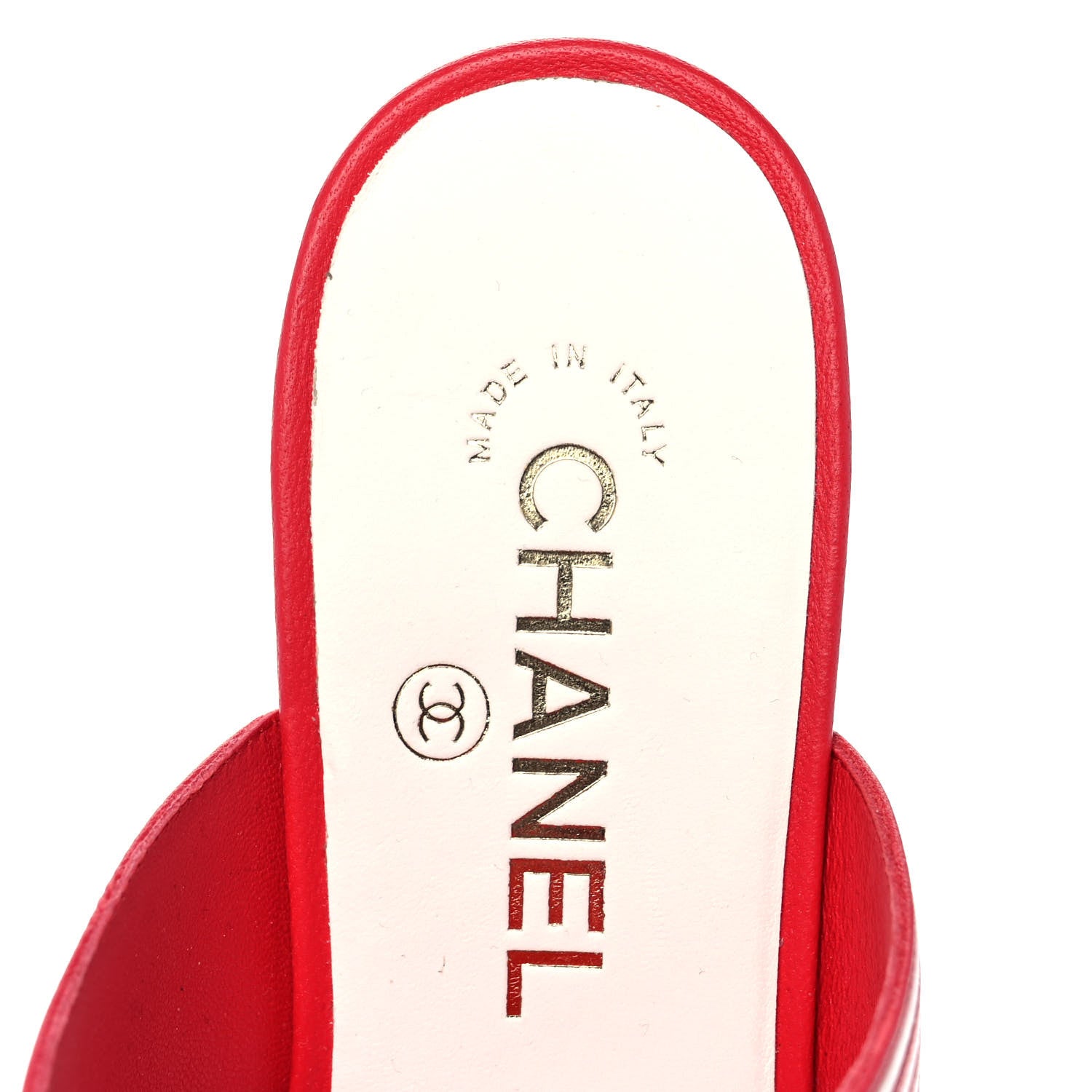 Chanel Lambskin Braided CC Sandals 38.5 White Red 7 of 10