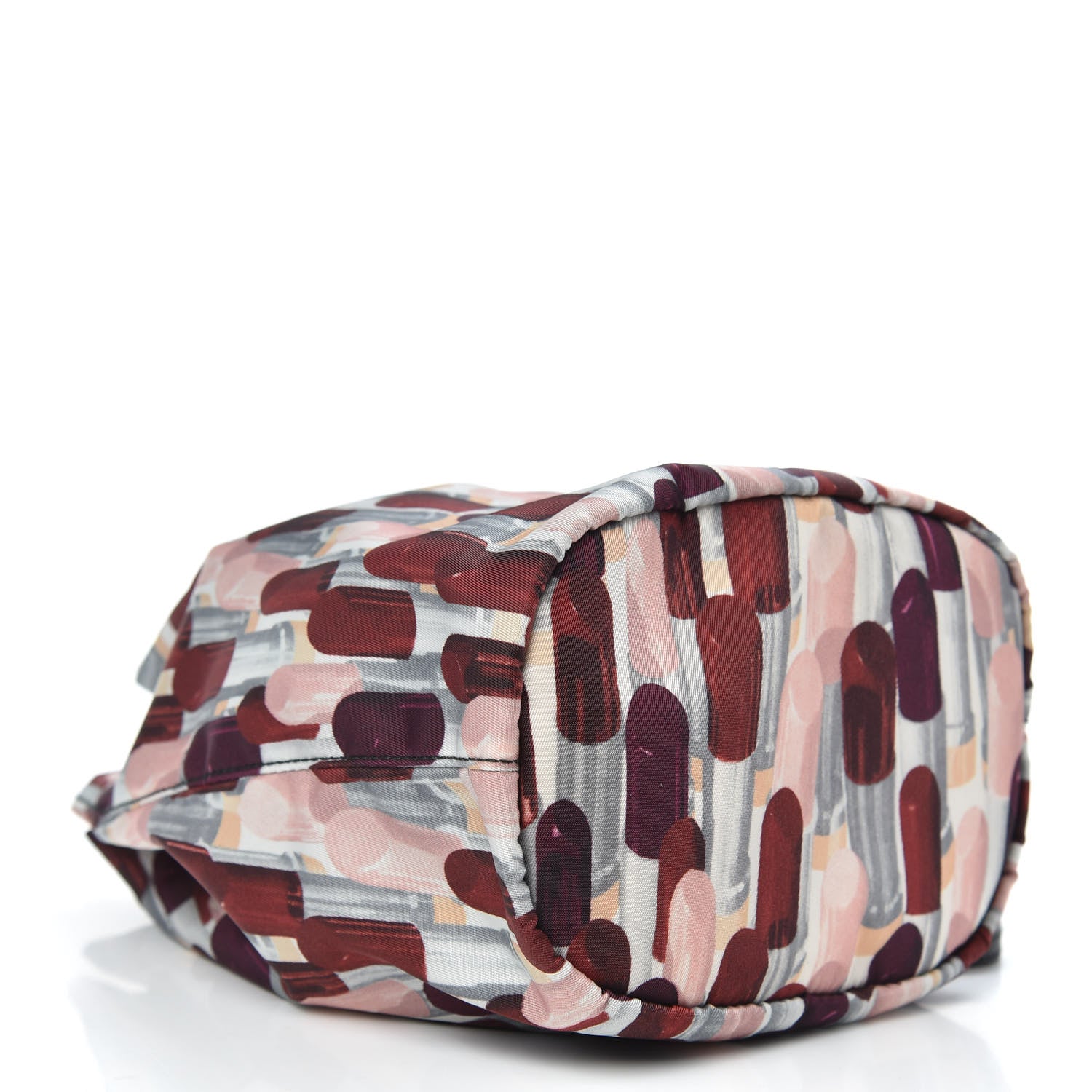 Prada Tessuto Nylon Saffiano Lipstick Print Bucket Wristlet Rosso 4 of 9
