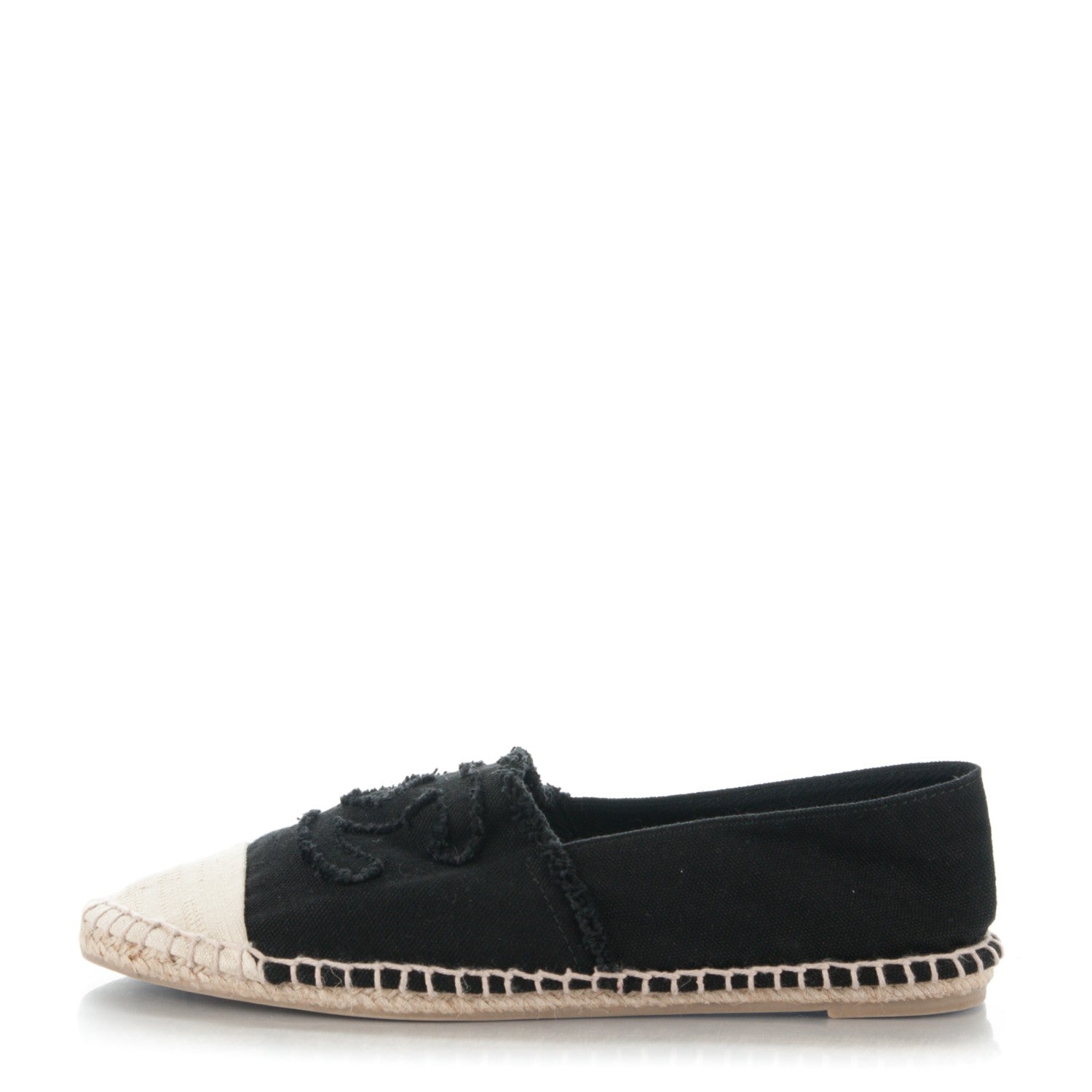 Chanel Canvas CC Espadrilles 40 Black Beige 1 of 7