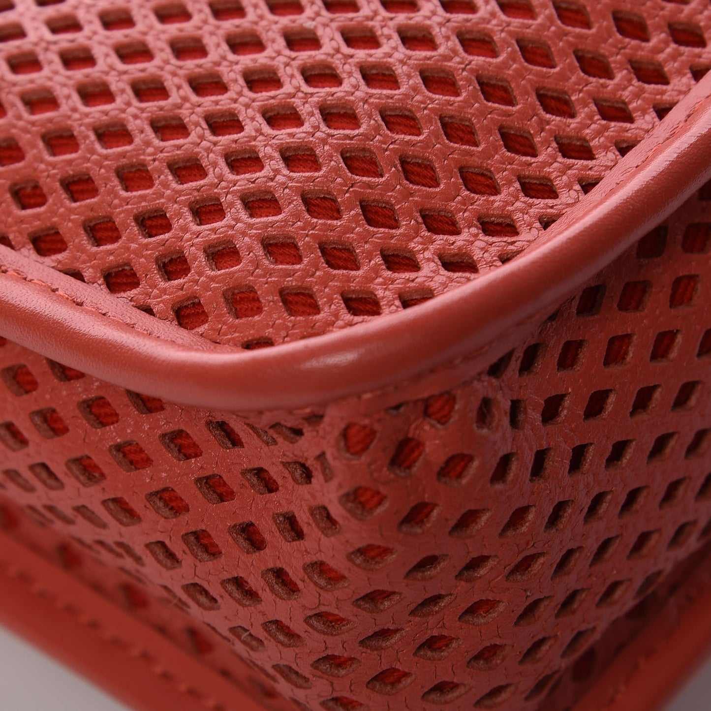 Perforated Calfskin Small Up In The Air Flap Red