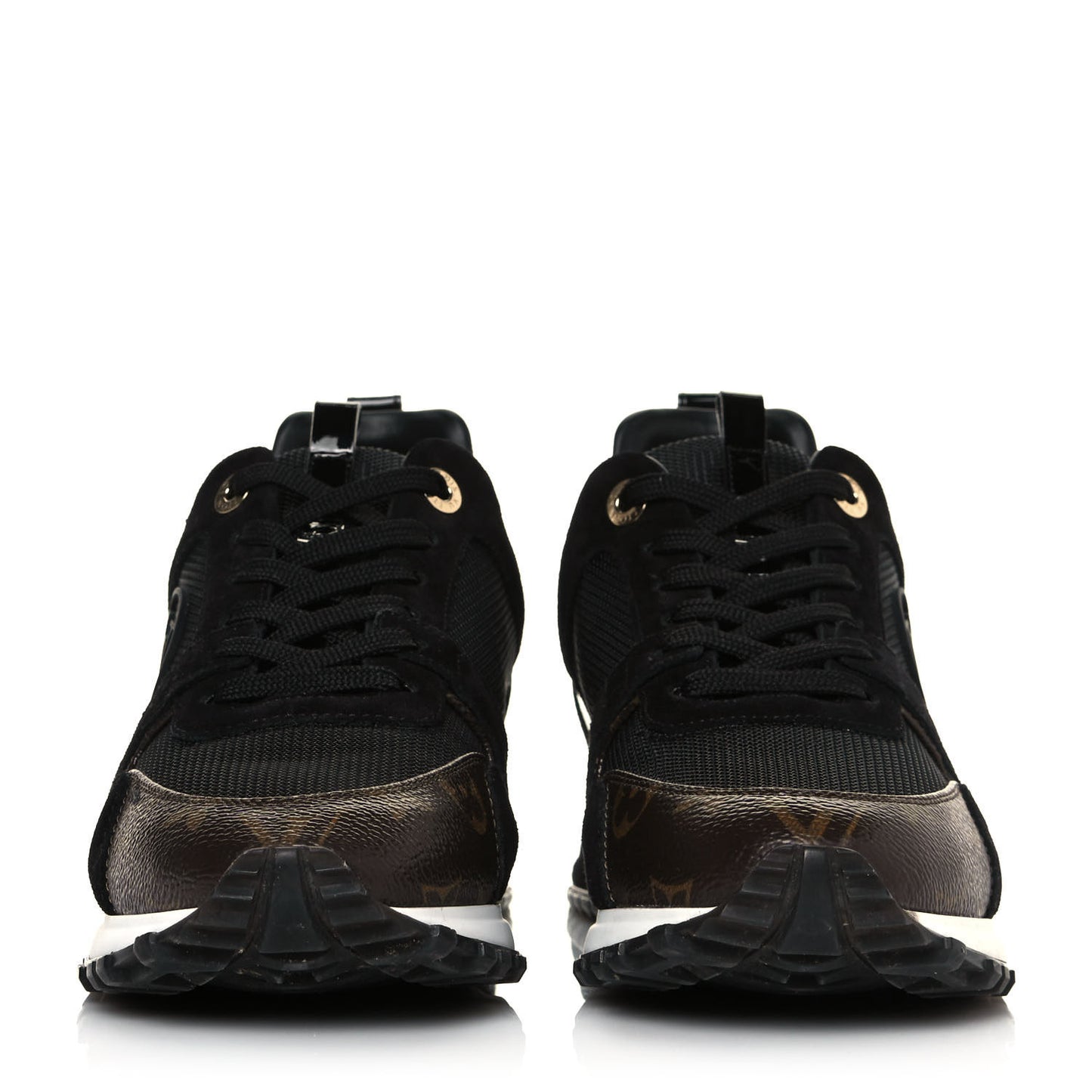 Suede Monogram Run Away Sneakers 39 Black