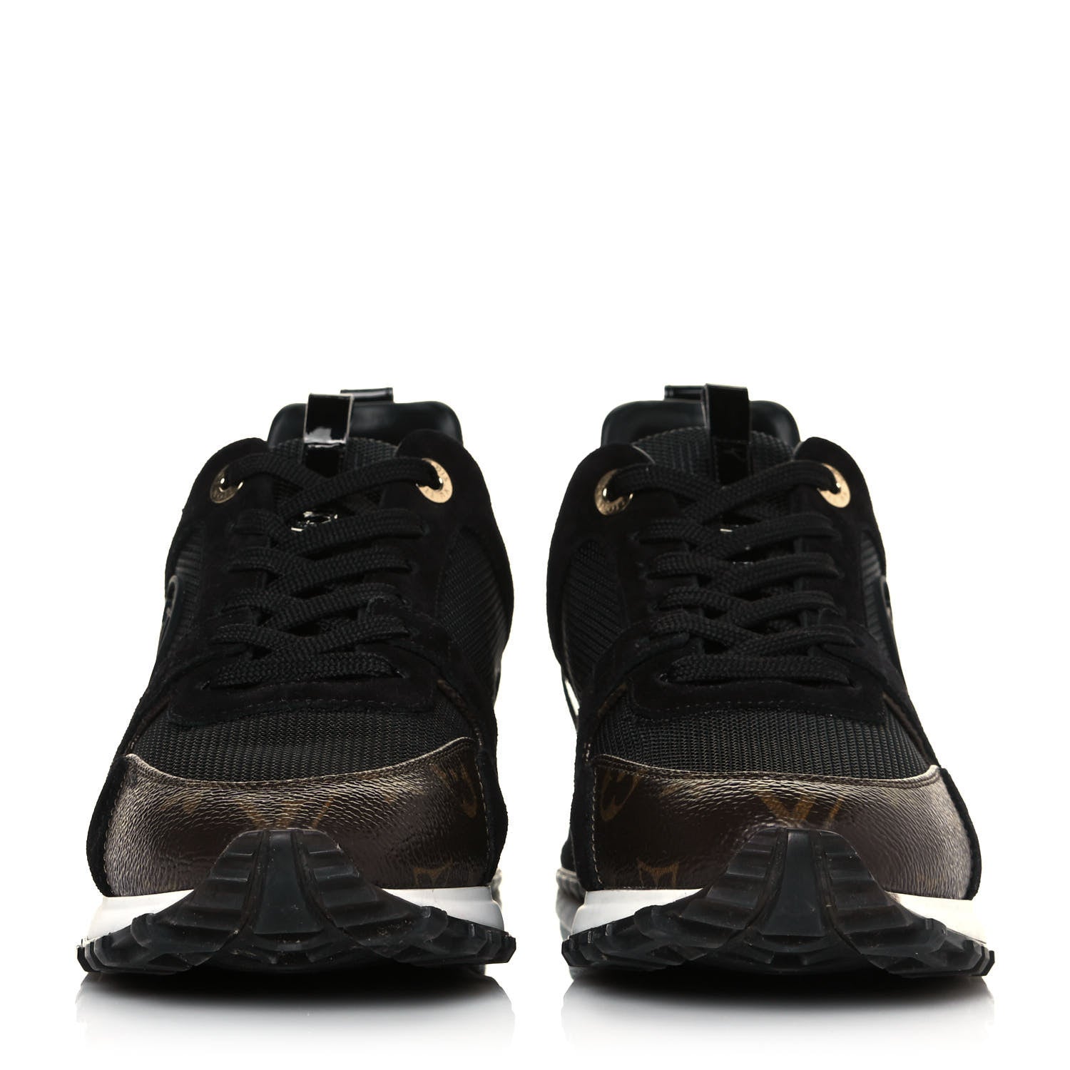 Louis Vuitton Suede Monogram Run Away Sneakers 39 Black 2 of 9