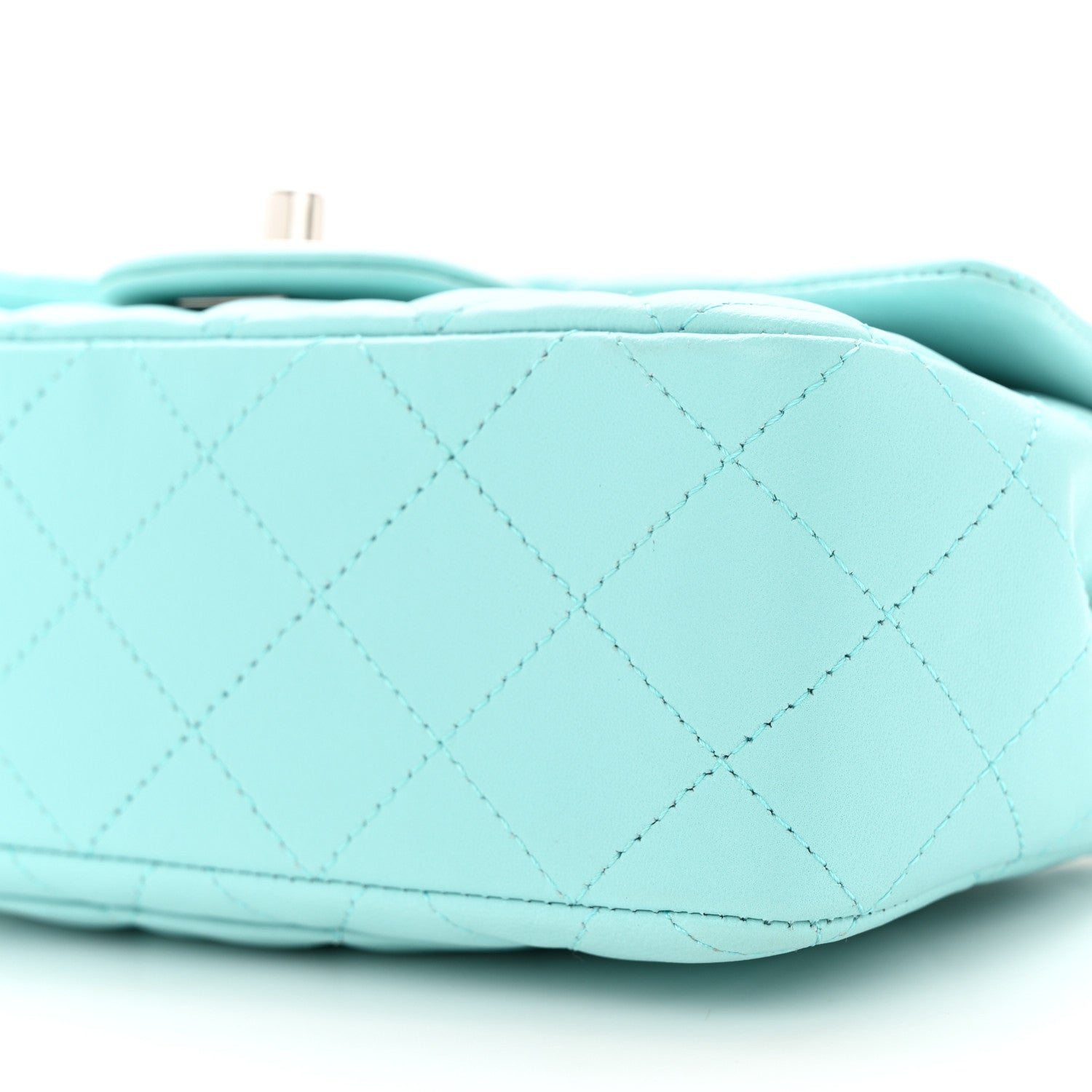 Chanel Lambskin Quilted Mini Rectangular Flap Light Blue 9 of 9