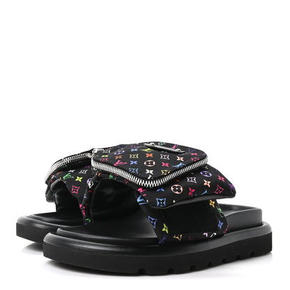 Louis Vuitton LV X TM Monogram Multicolor Pool Pillow Flat Comfort Mule 35 Black 4 of 10