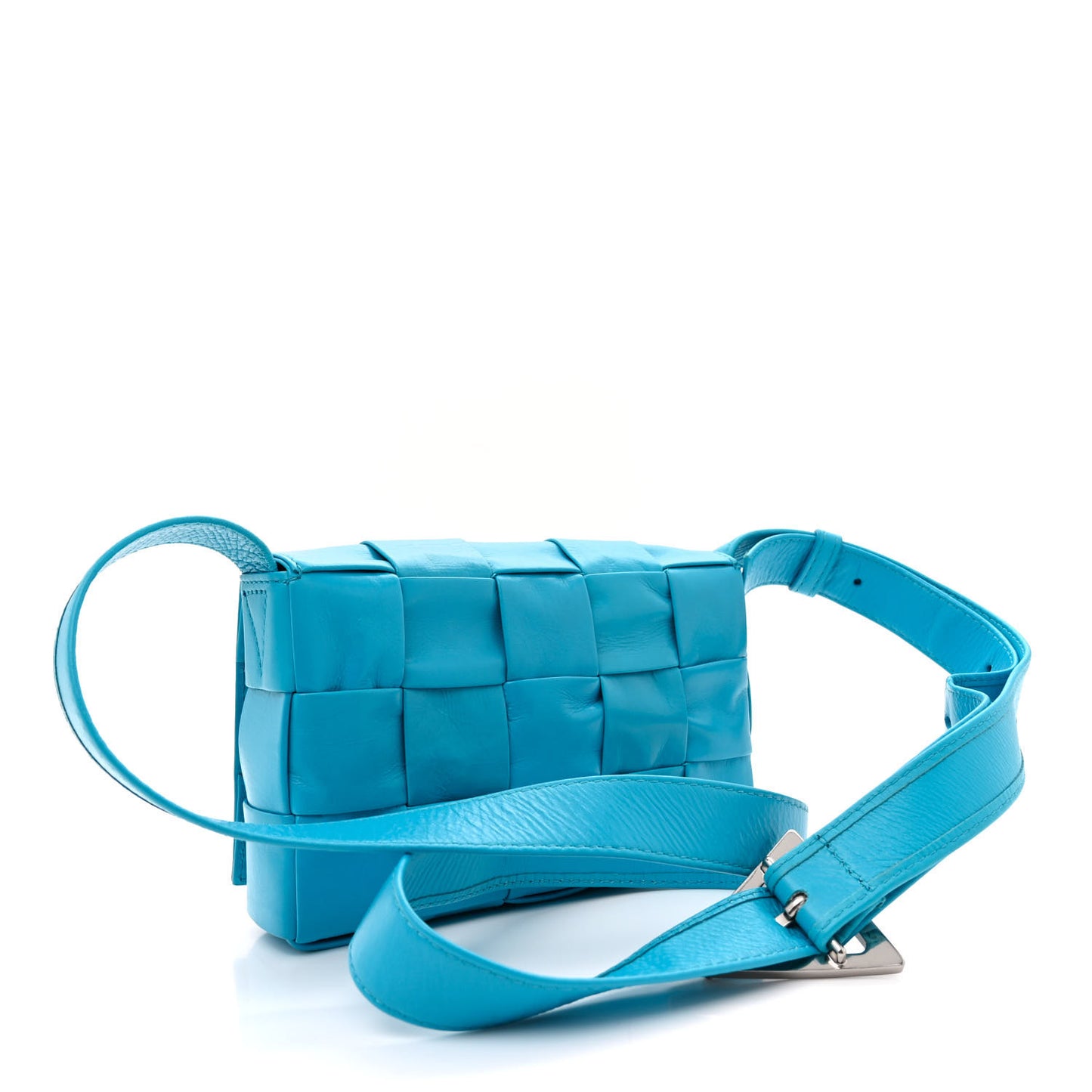 Paper Calfskin Maxi Intreccio Small Cassette Crossbody Bag Pool