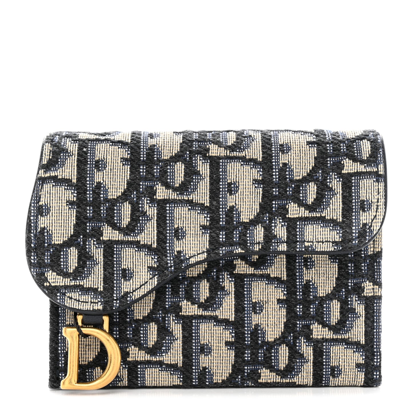 Oblique Saddle Card Holder Blue