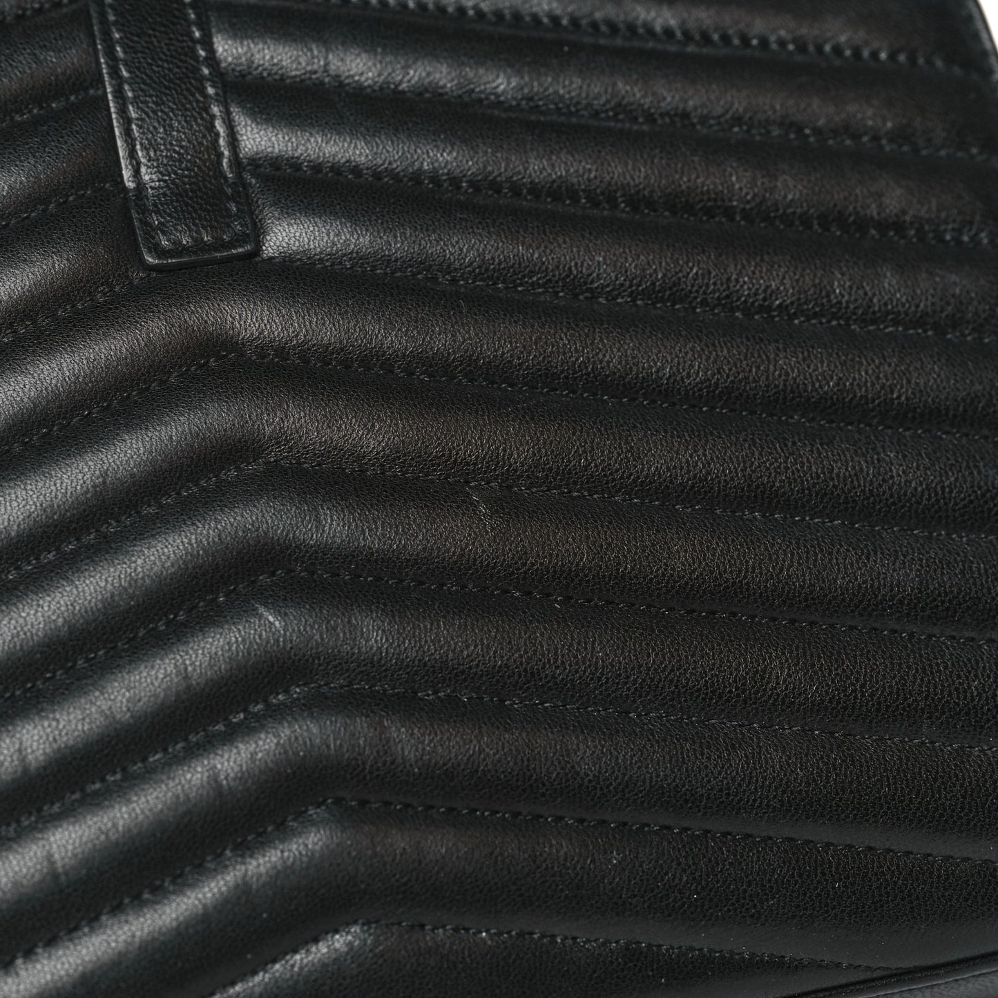 Lambskin Matelasse Chevron Monogram Sulpice Chain Wallet Black