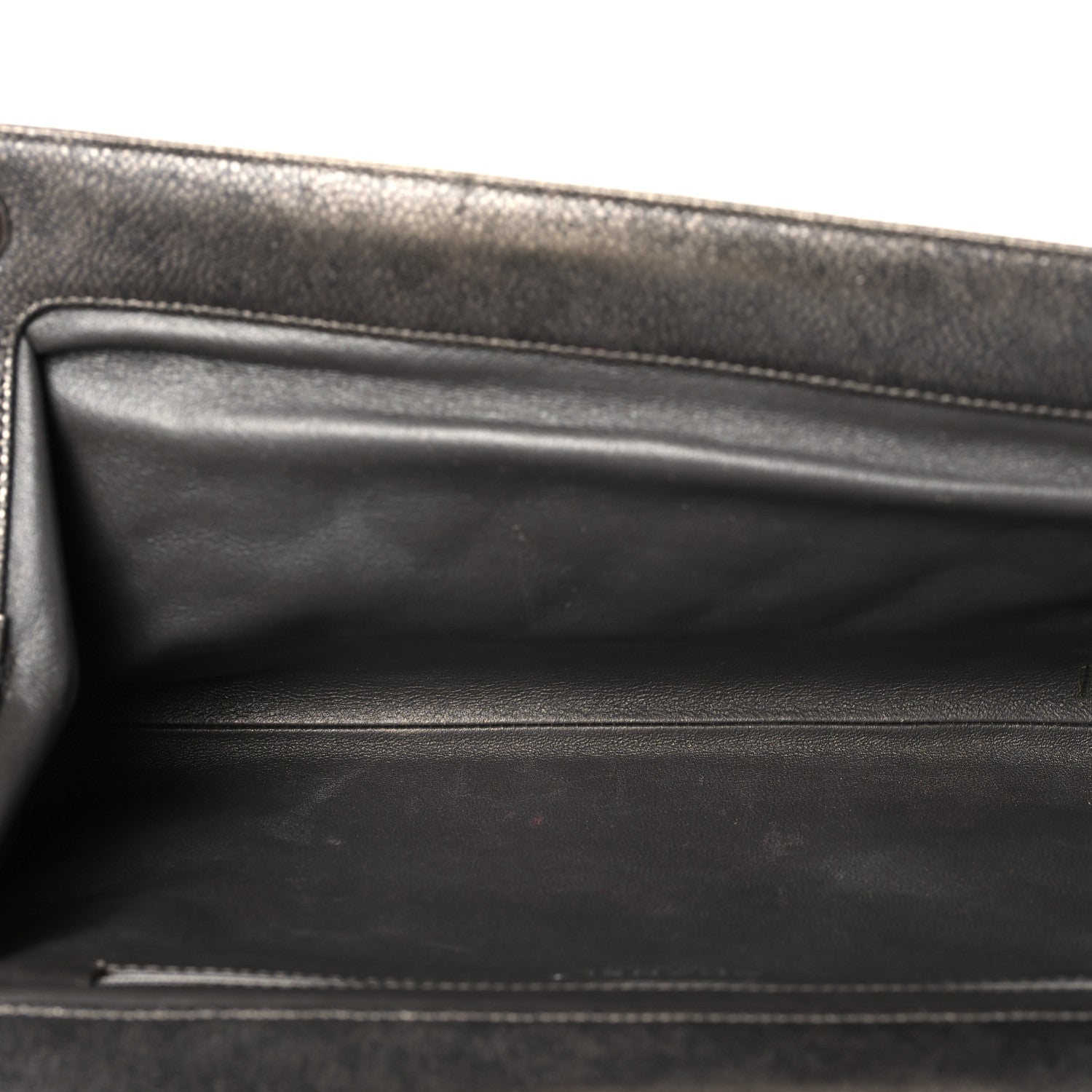 Chanel Metallic Caviar Quilted Clutch Dark Silver 5 of 9
