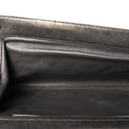 Chanel Metallic Caviar Quilted Clutch Dark Silver 5 of 9