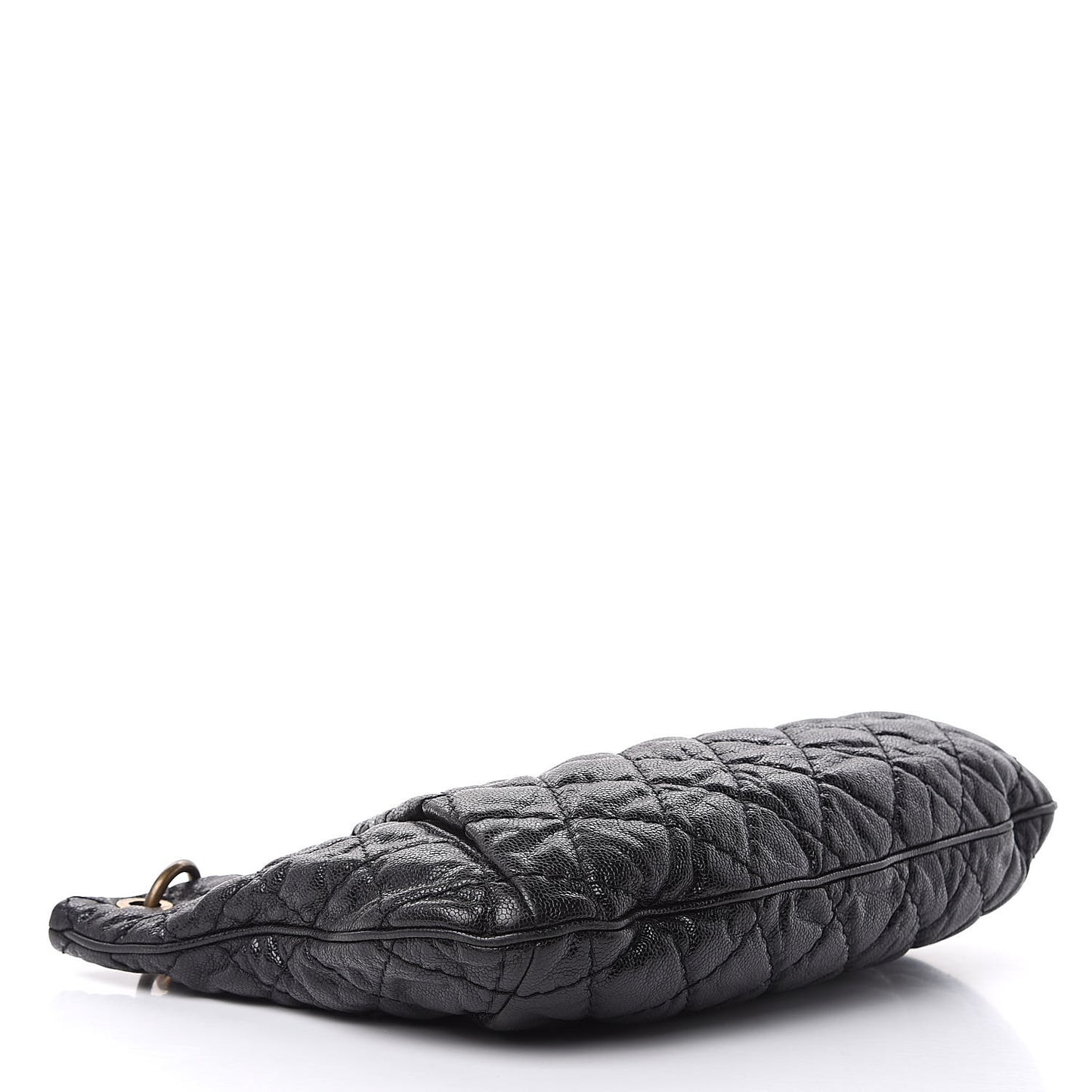 Iridescent Caviar Quilted Tote Black