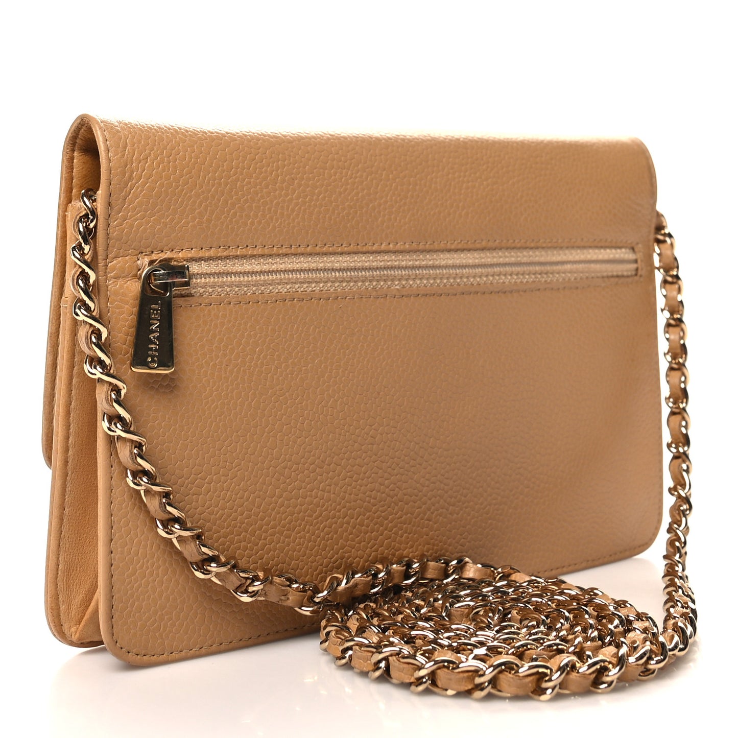 Caviar Timeless CC Wallet on Chain WOC Beige