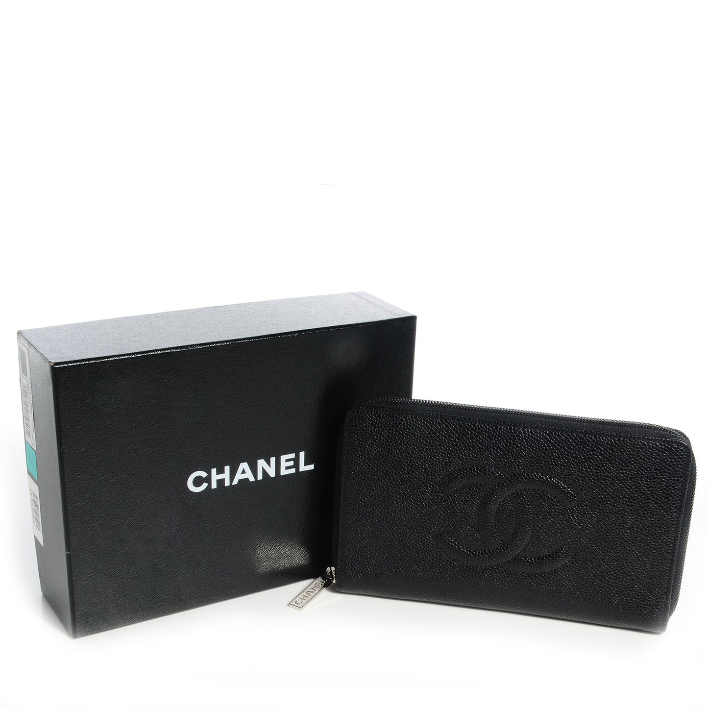 Caviar CC Large Zip Around Wallet Black