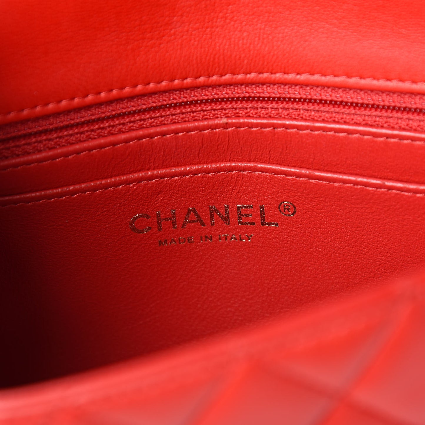 Lambskin Quilted Mini Rectangular Flap Red