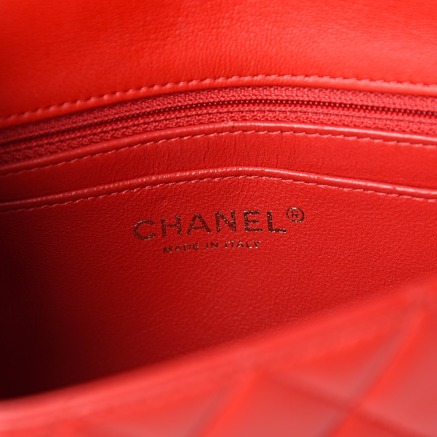 Chanel Lambskin Quilted Mini Rectangular Flap Red 6 of 10