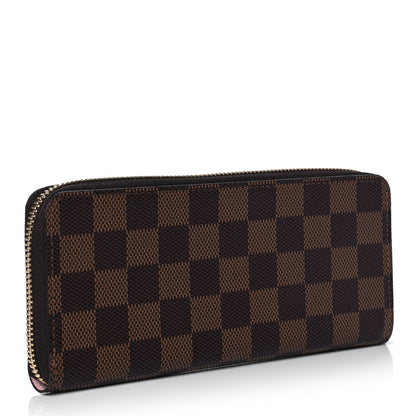 Louis Vuitton Damier Ebene Clemence Wallet Rose Ballerine 3 of 9