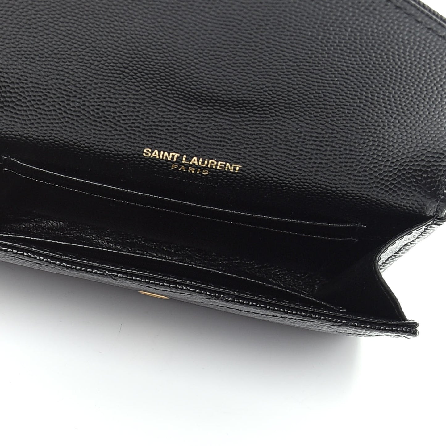 Grain De Poudre Matelasse Chevron Small Monogram Envelope Wallet Black
