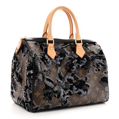 Louis Vuitton Monogram Fleur De Jais Sequins Speedy 30 3 of 11