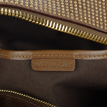 Burberry House Check Studded Knight Satchel Brown 7 of 9
