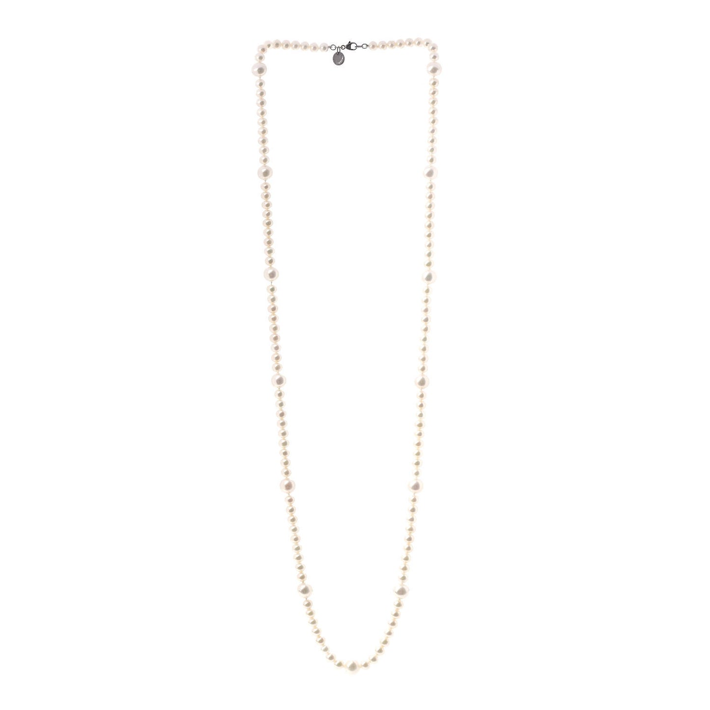 Sterling Silver Ziegfeld Pearl Long Necklace 30"