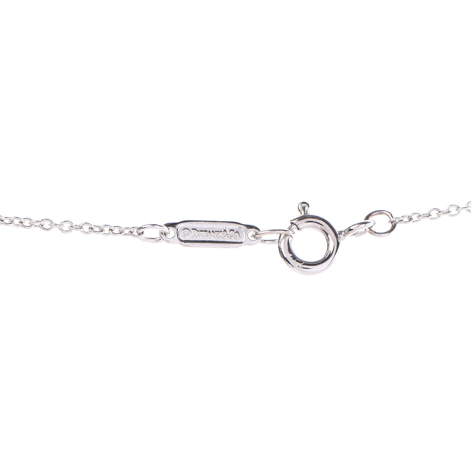 Tiffany 18K White Gold Diamond Metro Oval Pendant Necklace 5 of 7