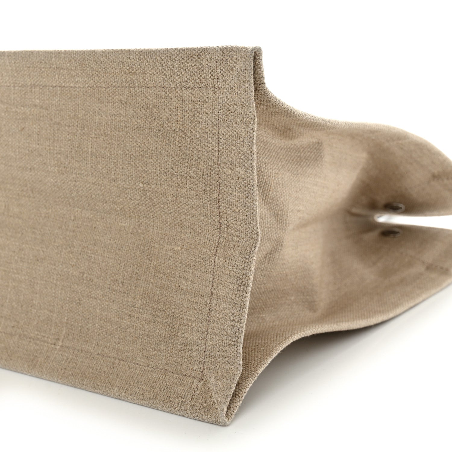 Saint Laurent Linen Calfskin Small Rive Gauche Tote Optic White 10 of 11