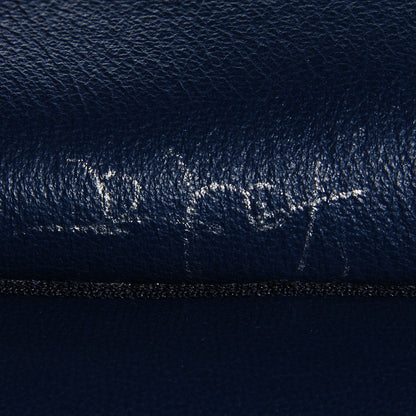 Celine Drummed Calfskin Suede Medium Trapeze Ocean Blue 8 of 11