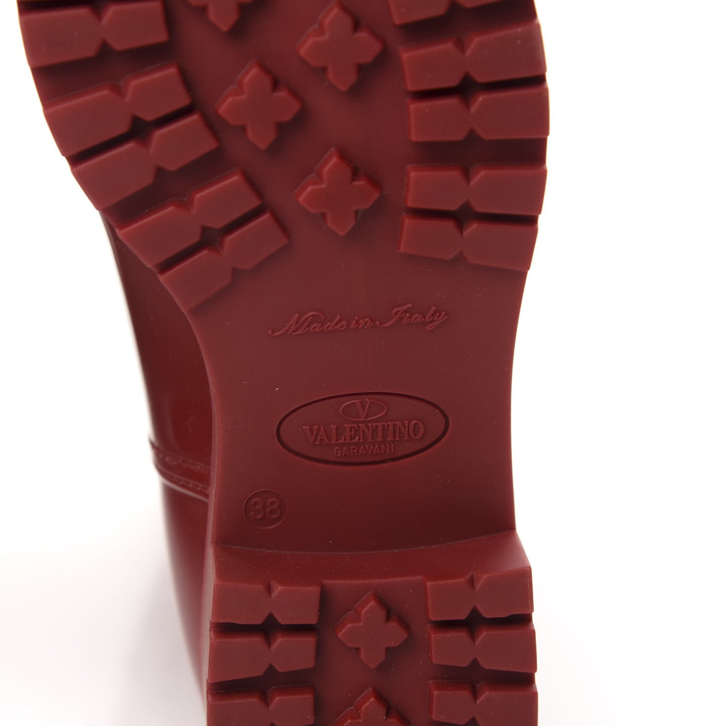 Rubber Rockstud Short Rainboots 38 Red