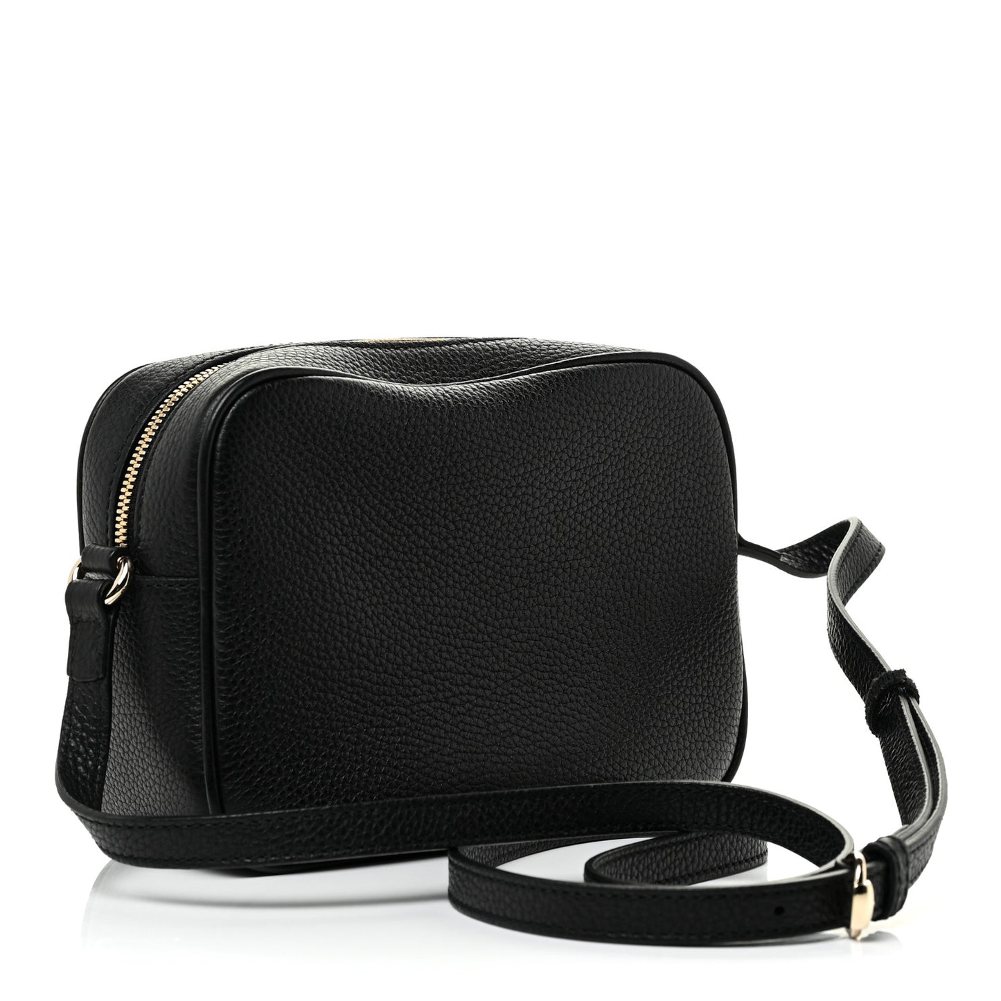 Pebbled Calfskin Small Soho Disco Bag Black