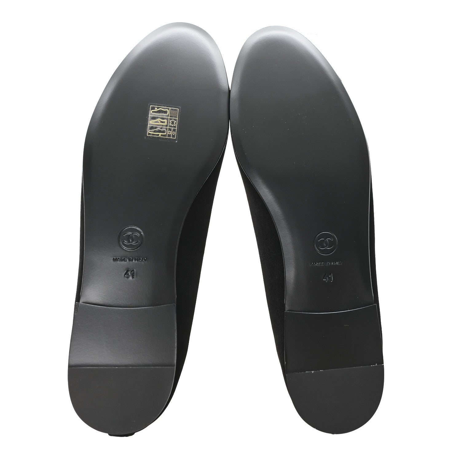 Chanel Suede Cap Toe CC Ballerina Flats 41 Black 6 of 9