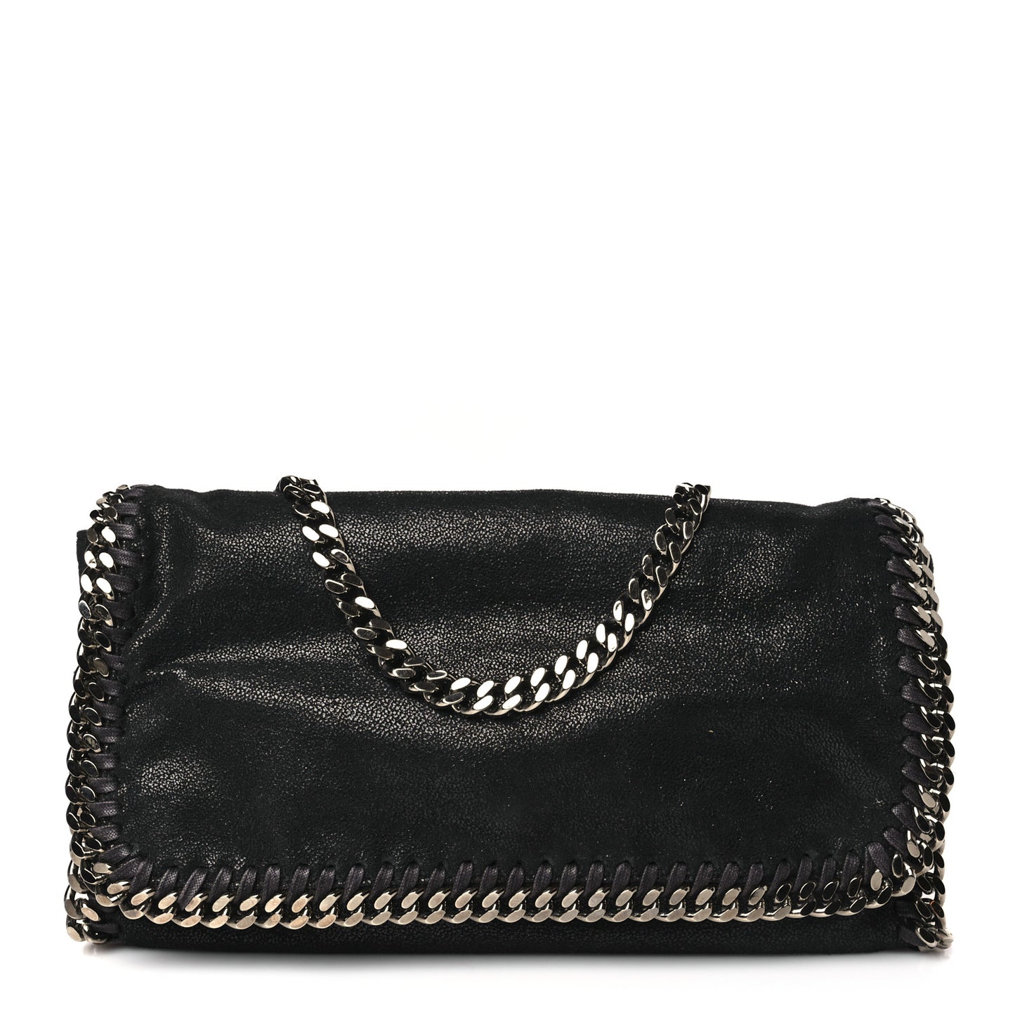 Shaggy Deer Falabella Fold Over Clutch Black