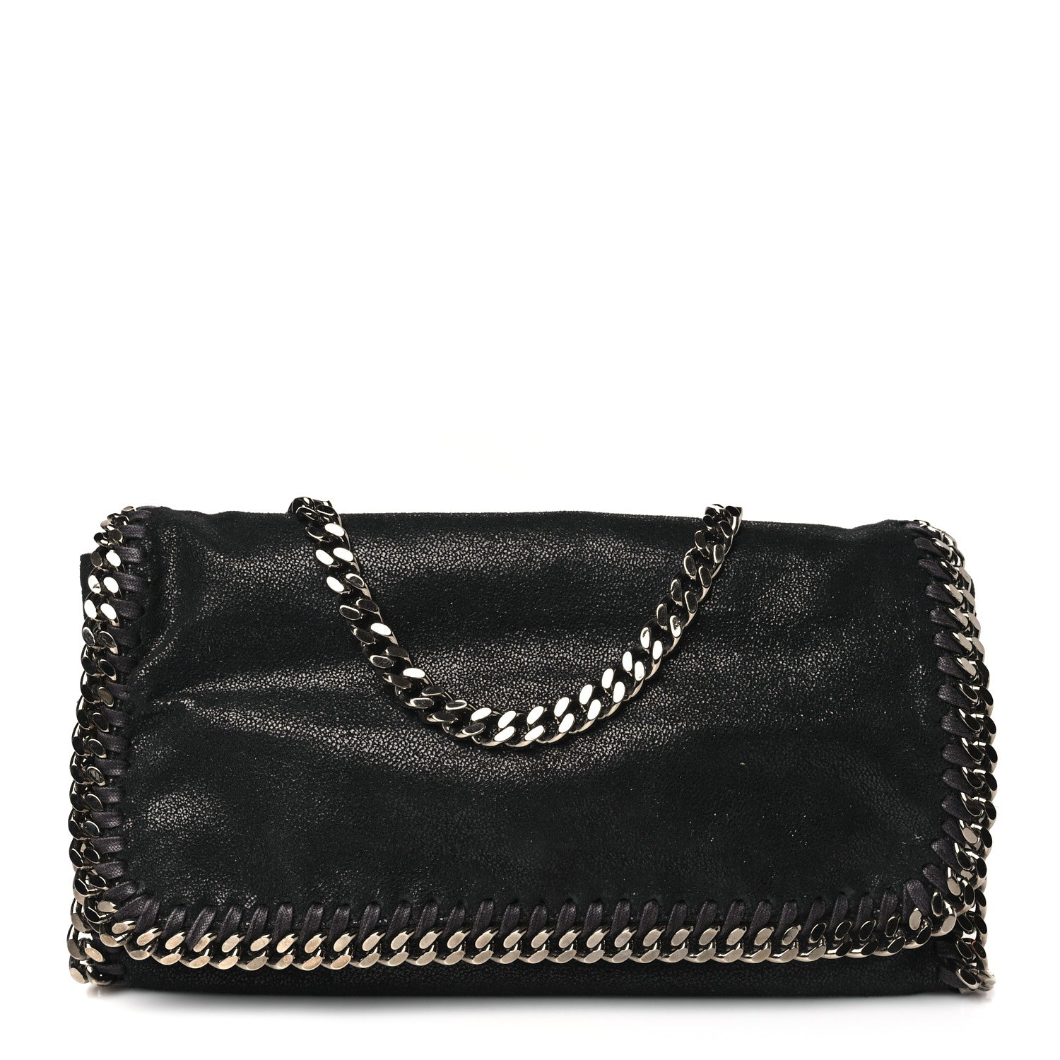 Stella McCartney Shaggy Deer Falabella Fold Over Clutch Black 1 of 9
