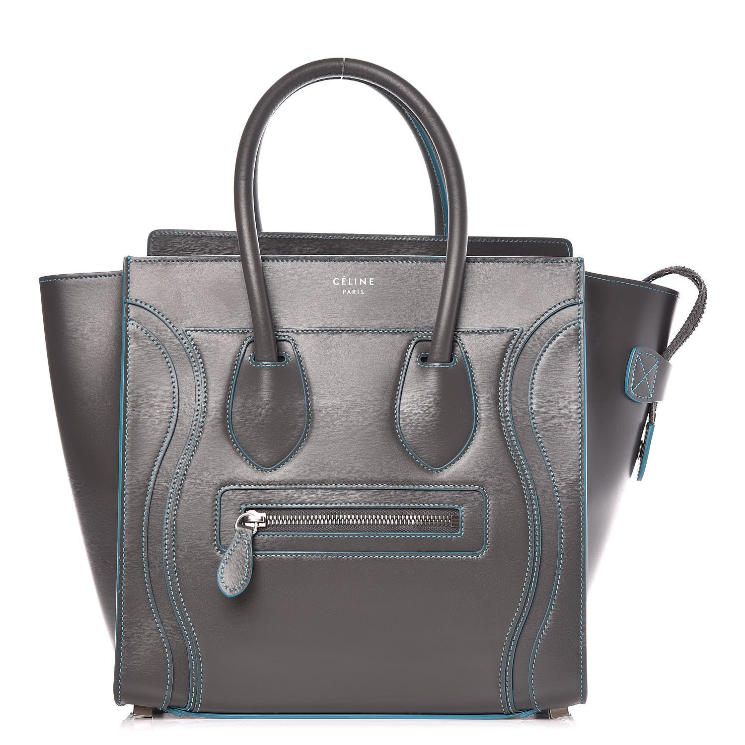 Celine Satin Debossed Calfskin Micro Luggage Anthracite 1 of 12