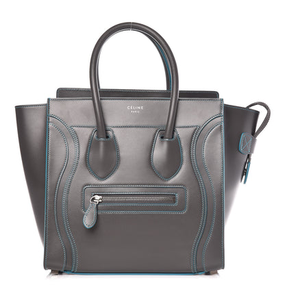 Celine Satin Debossed Calfskin Micro Luggage Anthracite 1 of 12