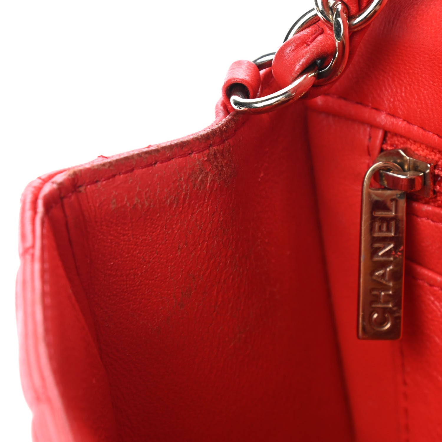 Chanel Lambskin Quilted Mini Rectangular Flap Red 11 of 15