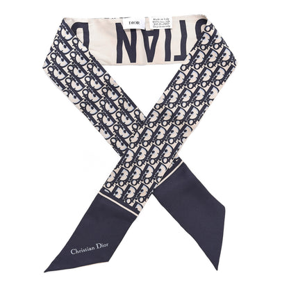 Christian Dior Silk Oblique Mitzah Scarf Blue 1 of 4