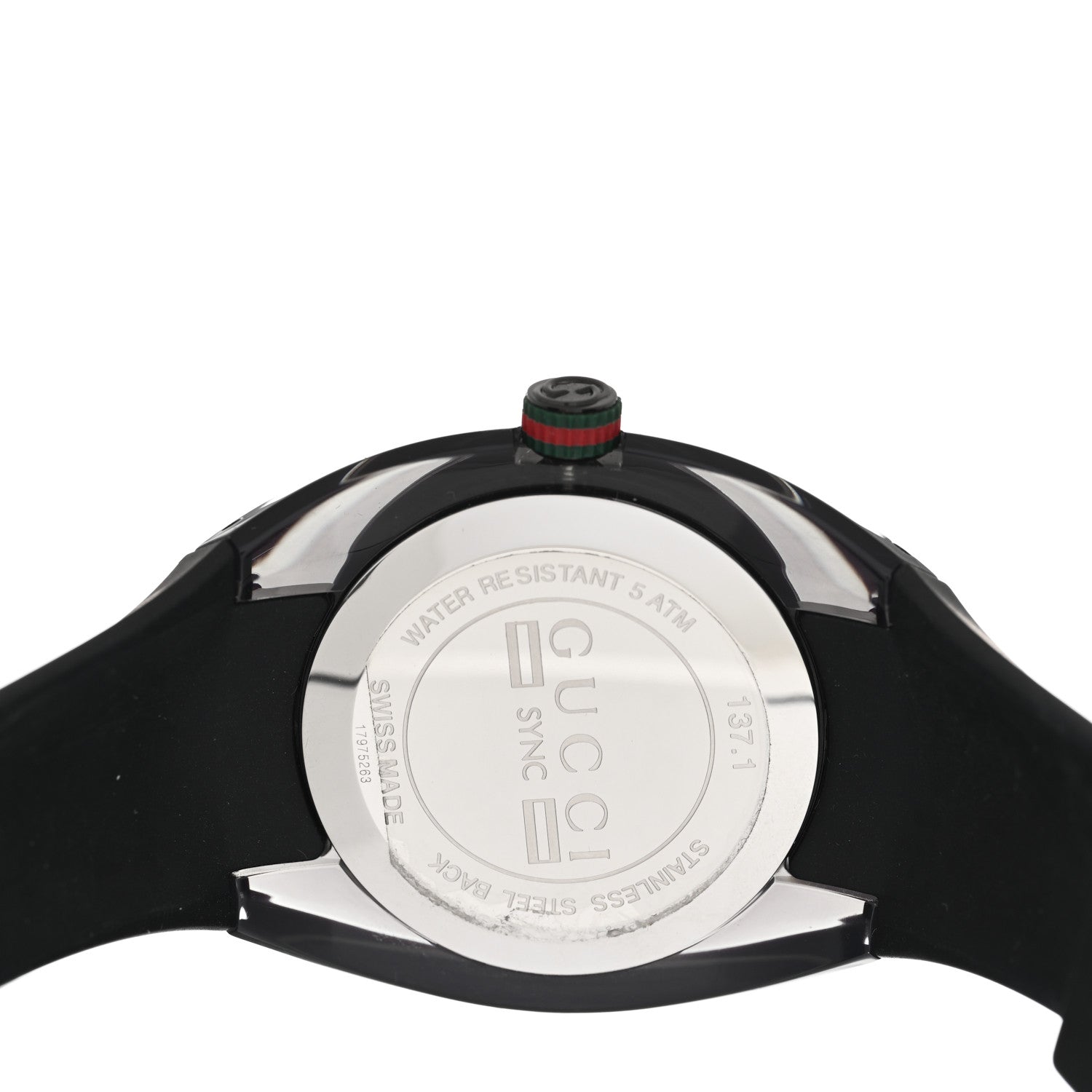 Gucci Stainless Steel Rubber 46mm Sync Web Quartz Watch Black 4 of 4