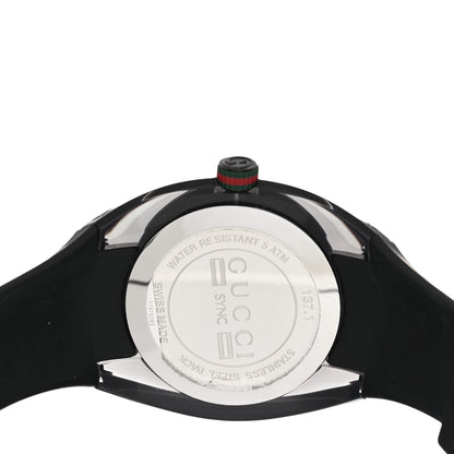 Gucci Stainless Steel Rubber 46mm Sync Web Quartz Watch Black 4 of 4