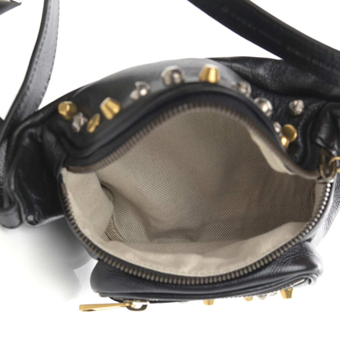 Calfskin Ophidia Studs Belt Bag Black