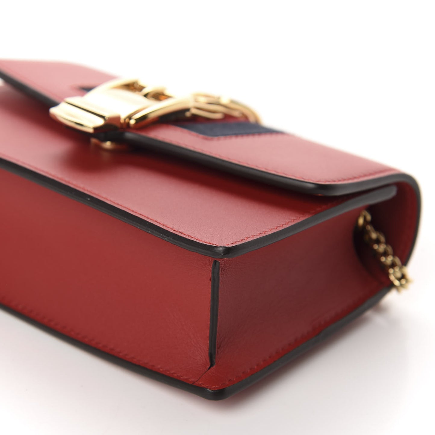 Calfskin Super Mini Sylvie Chain Shoulder Bag Hibiscus Red