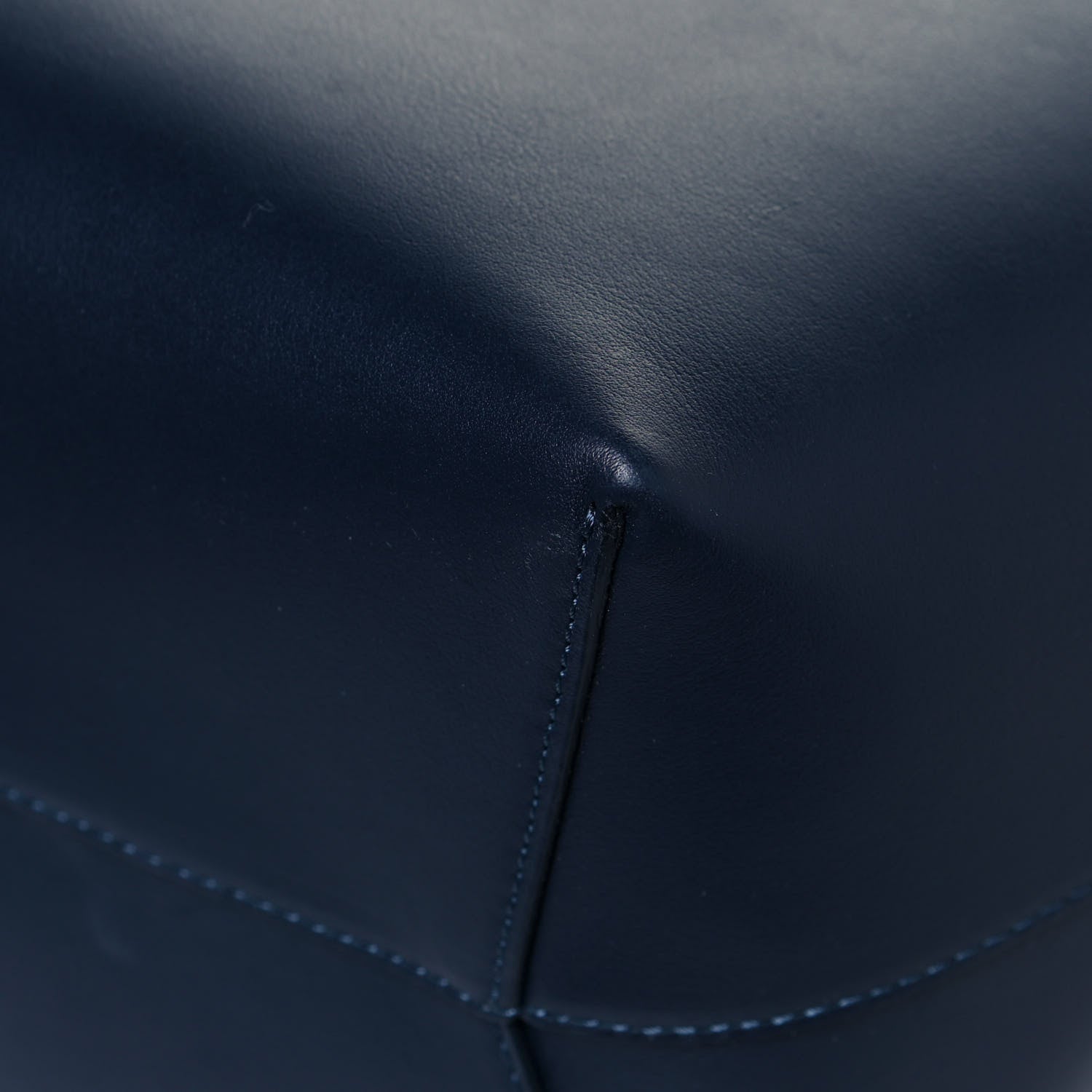 Mansur Gavriel Vegetable Tanned Calfskin Bucket Bag Navy Blue 10 of 15