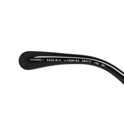 Chanel Acetate Strass Polarized Square Sunglasses 5422-B-A Black White 5 of 7