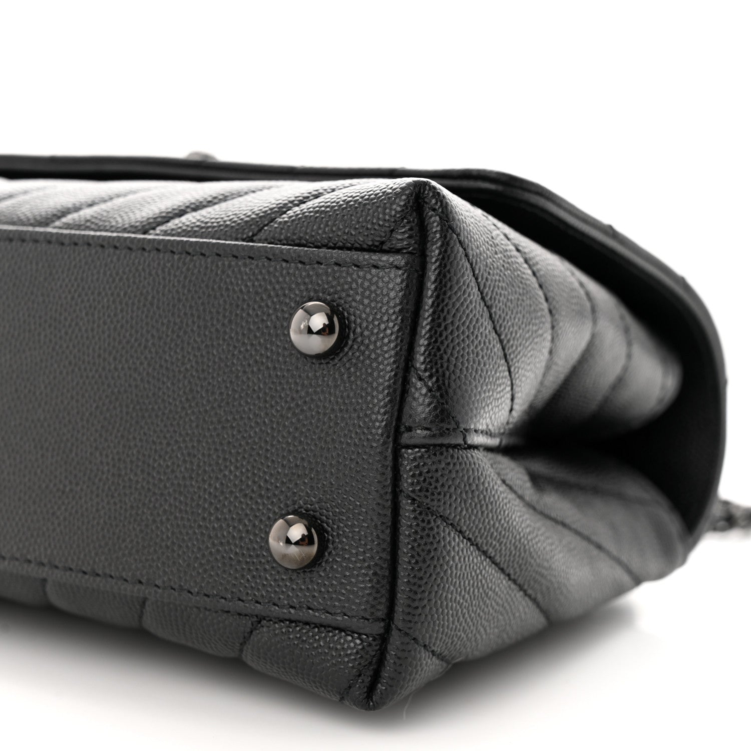 Chanel Caviar Chevron Quilted Mini Coco Handle Flap So Black 10 of 11