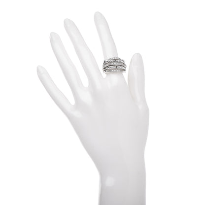 David Yurman Sterling Silver Diamond 15mm Tides Dome Ring 52 6 2 of 5