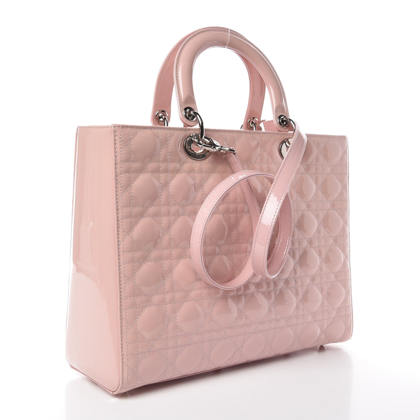 Patent Cannage Large Lady Dior Light Pink