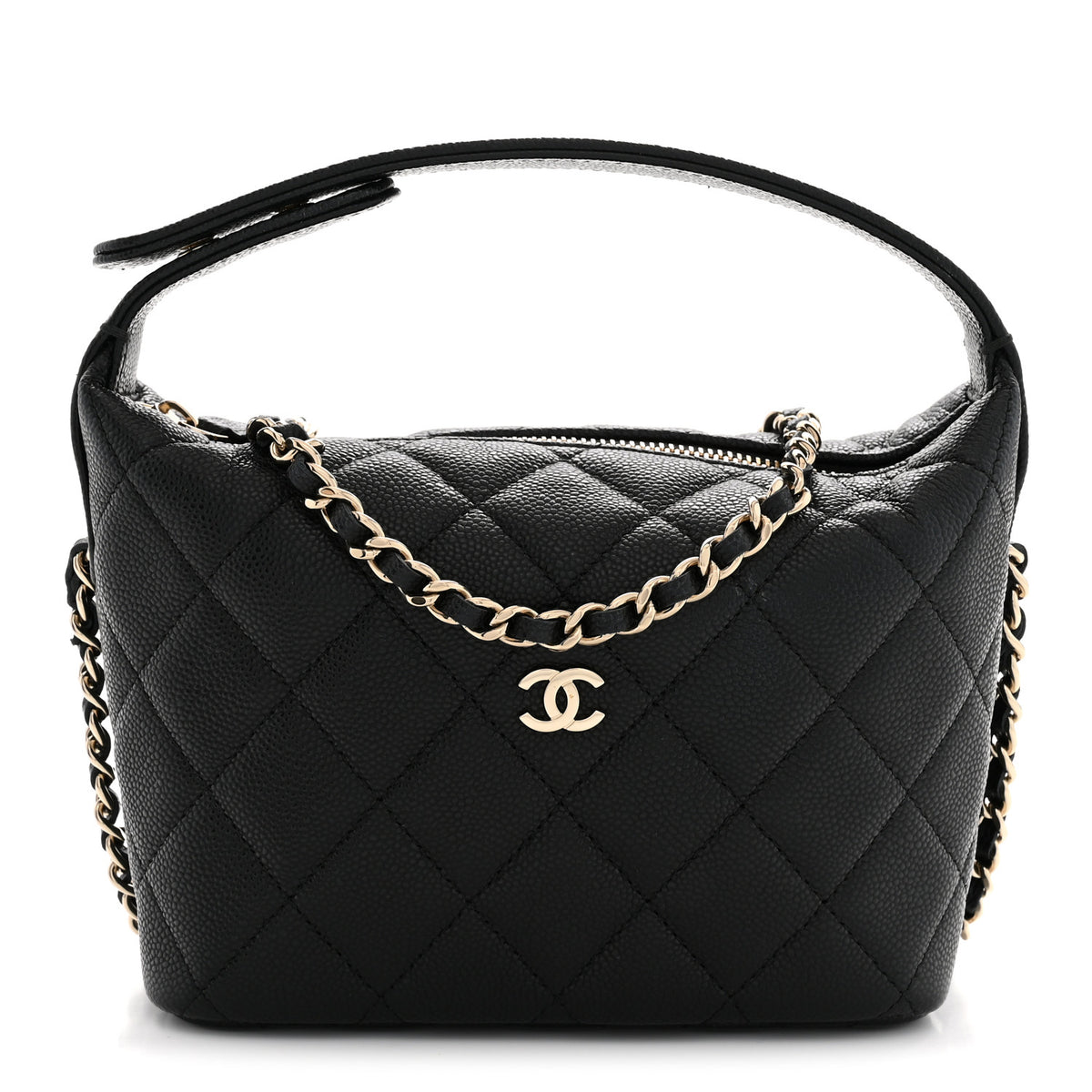 Chanel Caviar Quilted Hobo Clutch With Chain Black 1 of 11