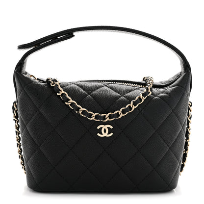 Chanel Caviar Quilted Hobo Clutch With Chain Black 1 of 11